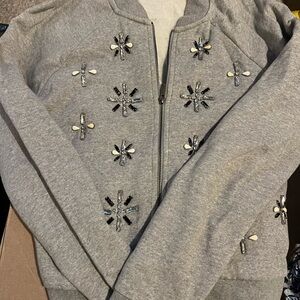 Banana Republic Heather Gray Zip-Up Jacket